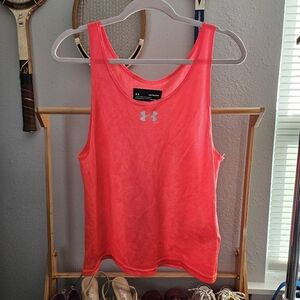 Under Armour Neon orange heat gear jersey tank xs
